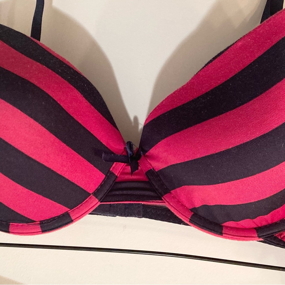Hot Pink & Black Striped Bra by Coco Lingerie! 38C